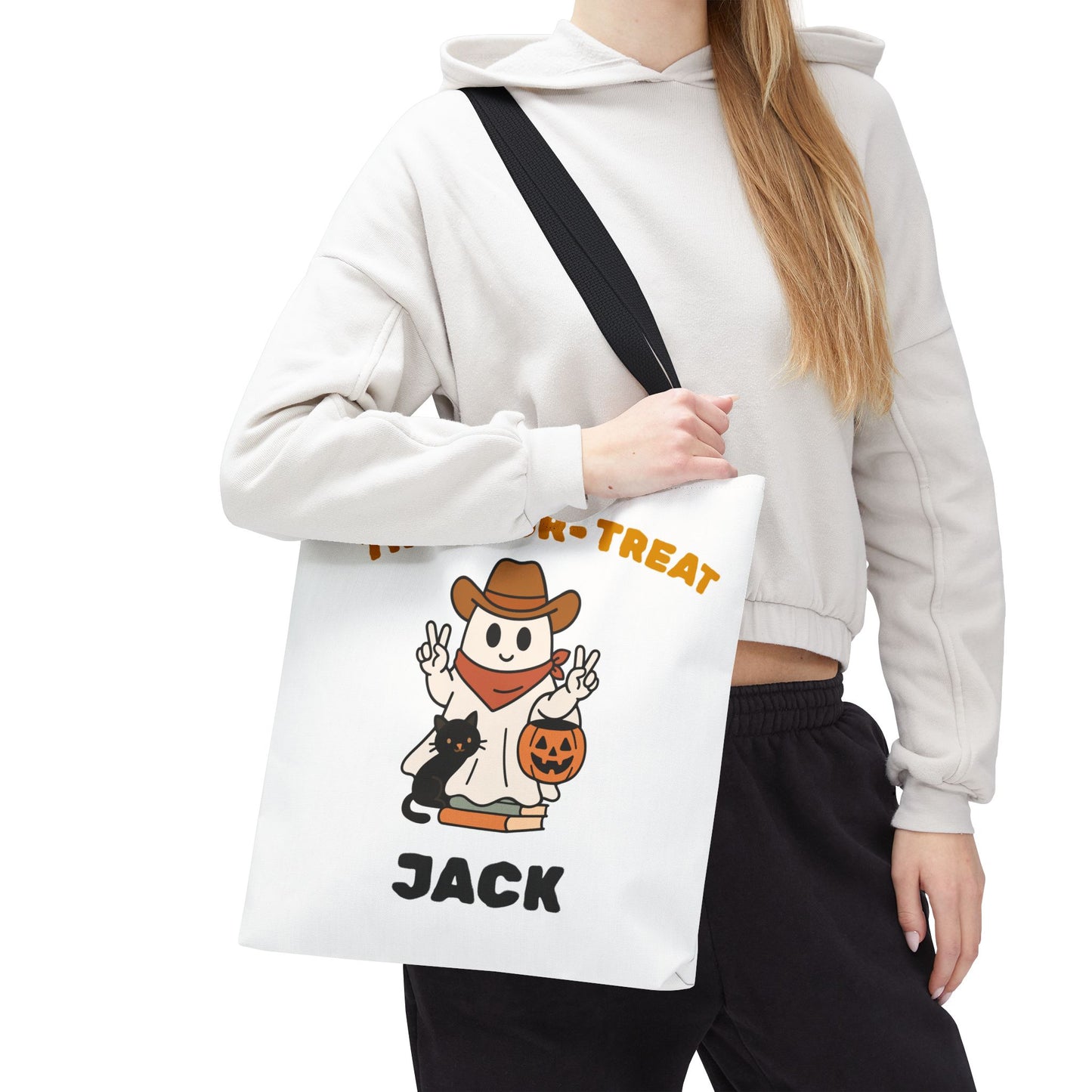 Halloween Tote Bag, Trick or Treat Bag, Funny Pumpkin Bag, Cute Halloween Accessory, Gift for Kids & Adults