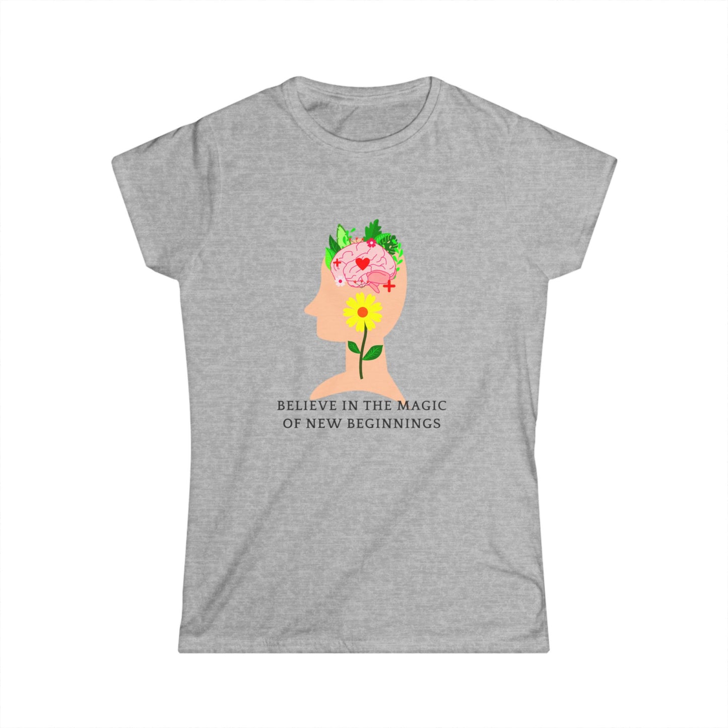 Inspirational Floral Women's Tee - Positive Affirmation, Motivational Top, Gift for Her, New Beginnings T-Shirt, Relaxed Fit Shirt