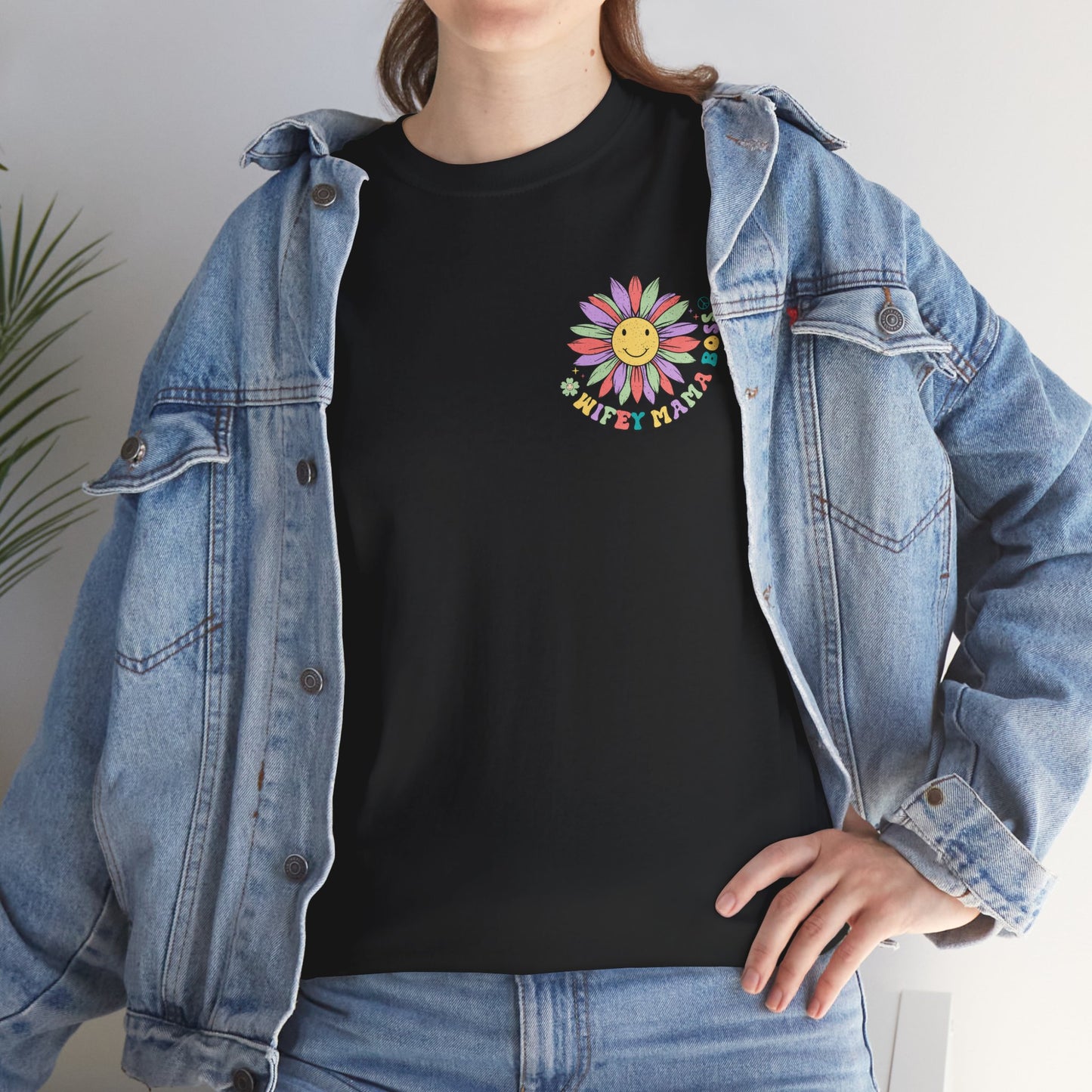 Colorful Daisy Graphic Tee for Everyday Wear, Casual Summer Shirt, Gift for Friends, Fun Style, Unisex Heavy Cotton Tee