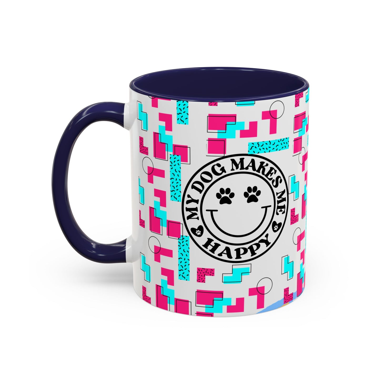 My Dog Makes Me Happy Coffee Mug | Cute Pet Lover Gift | Fun Accent Mug for Dog Owners | Colorful Dog-Themed Drinkware | 11oz, 15oz