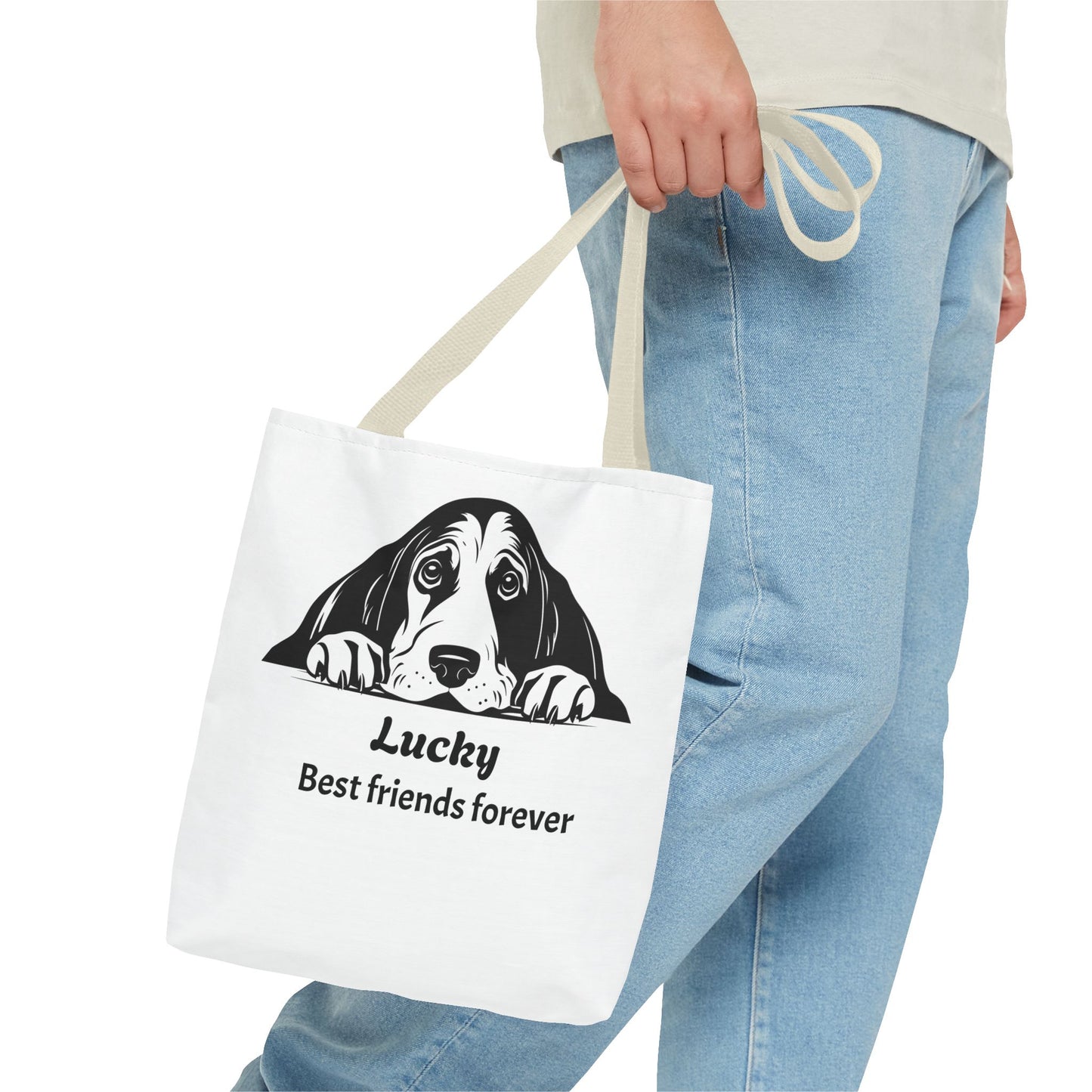 Lucky Dog Tote Bag - Best Friends Forever - Personalized Pet Lover Gift, Eco-Friendly Bag for Dog Owners, Cute Animal Lover Accessory