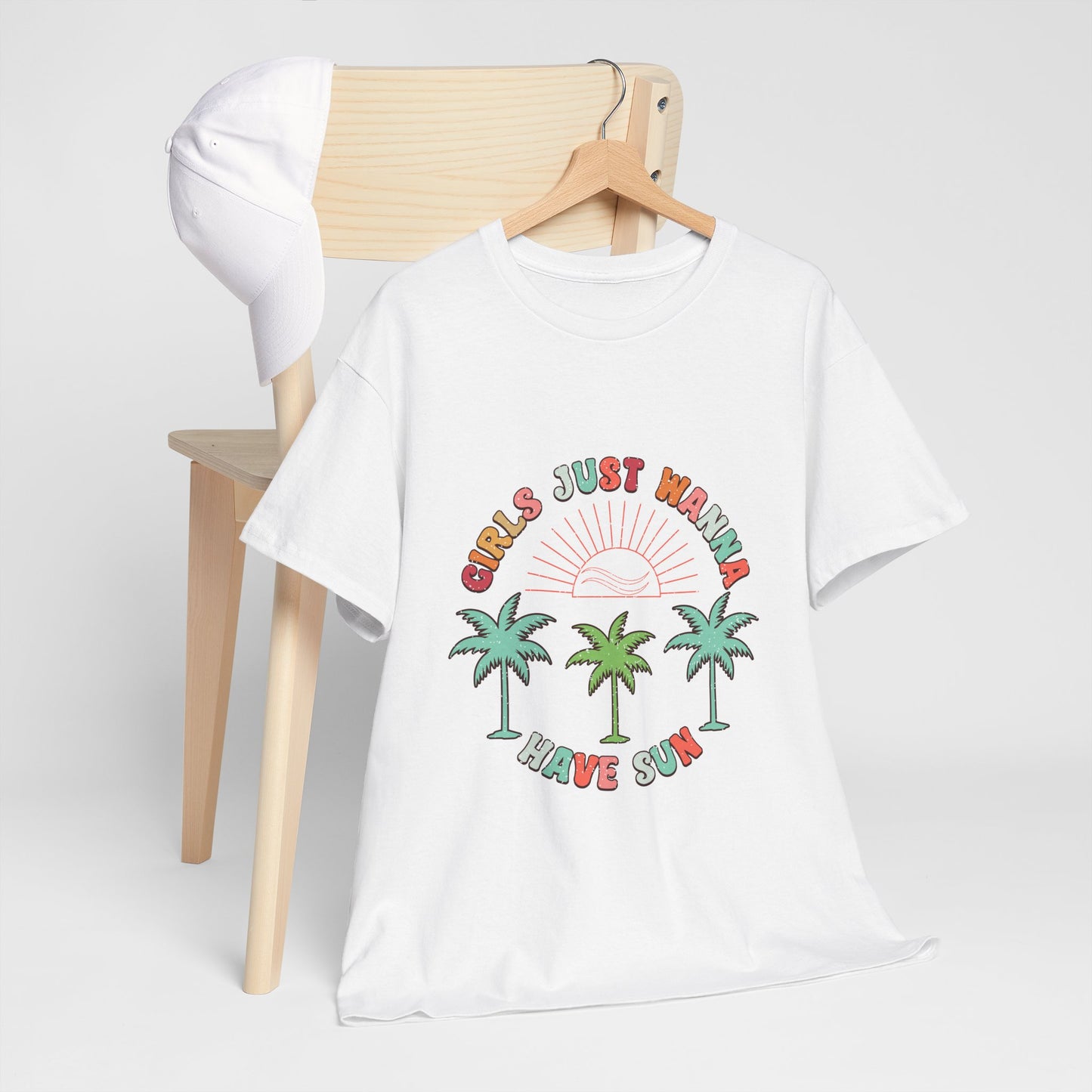 Girls Just Wanna Have Sun Unisex Heavy Cotton Tee | Fun Summer T-Shirt, Vacation Shirt, Beachwear, Gift for Her, Casual Outfit