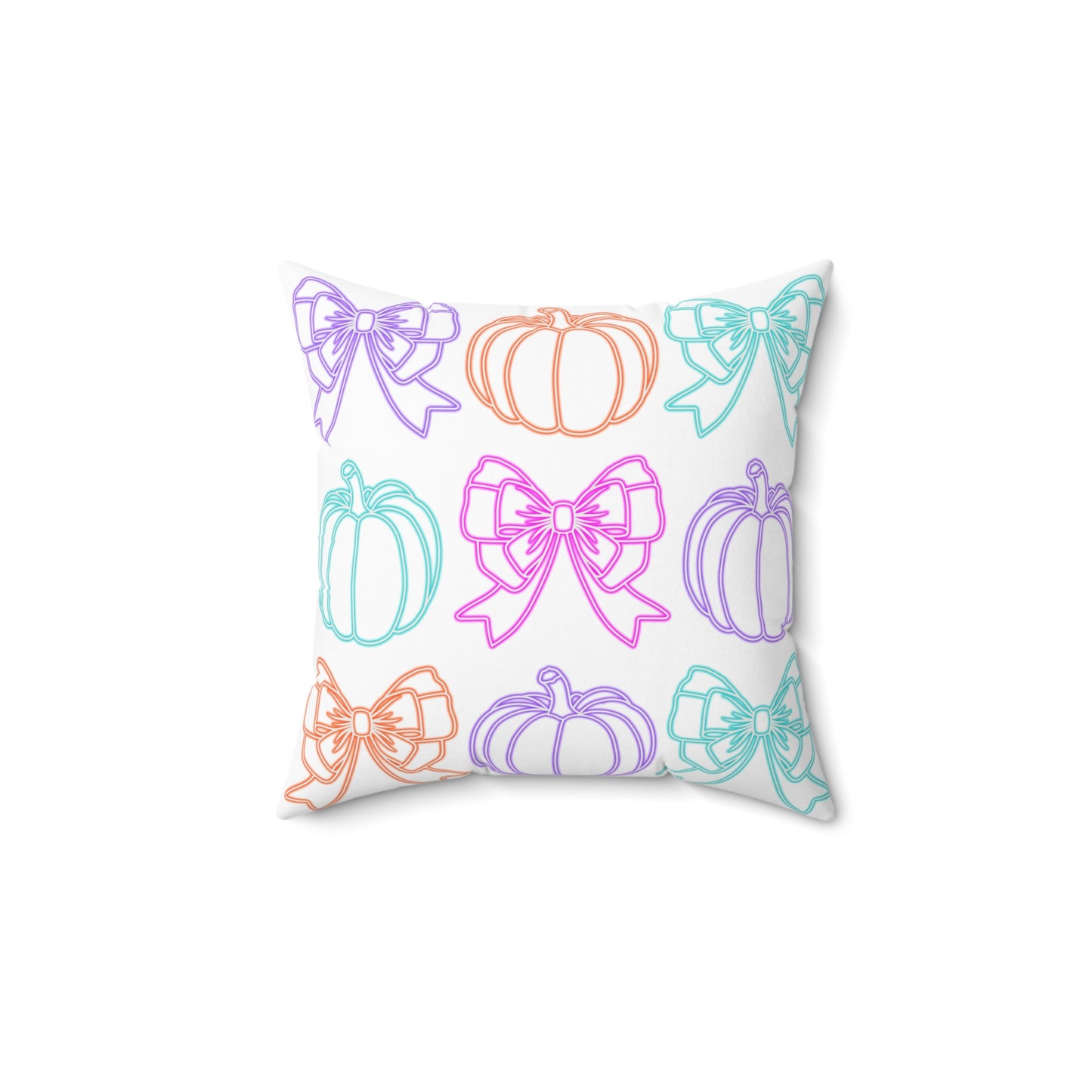 Pumpkin & Bow Decorative Pillow, Cozy Fall Home Accent, Seasonal Cushion, Thanksgiving Decor, Autumn Gift Idea