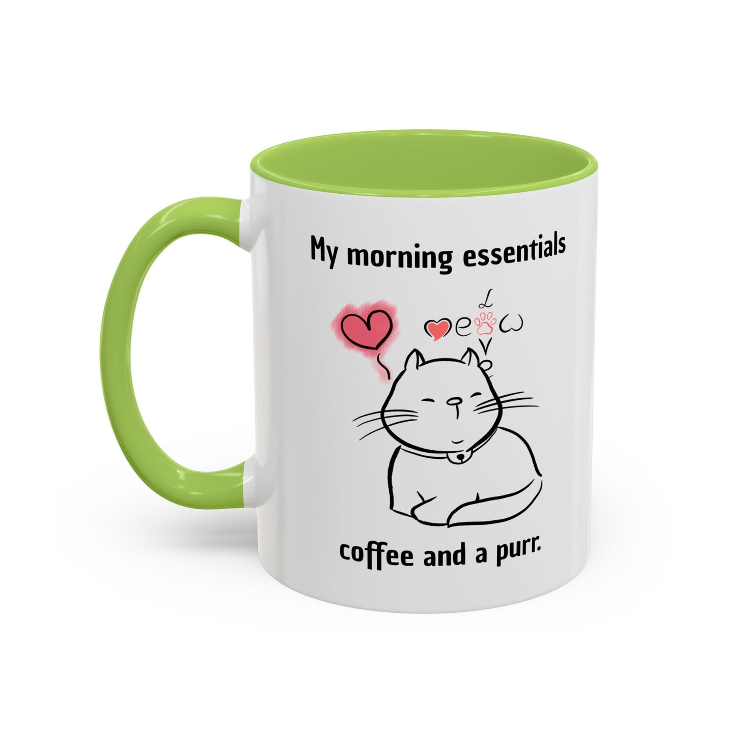 Cute Cat Lover Coffee Mug - My Morning Essentials - Gift for Cat Owners, Animal Lovers, Cozy Mornings, Mother's Day, Birthdays