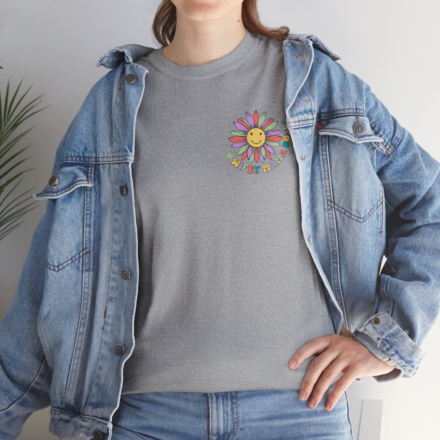 Colorful Daisy Graphic Tee for Everyday Wear, Casual Summer Shirt, Gift for Friends, Fun Style, Unisex Heavy Cotton Tee