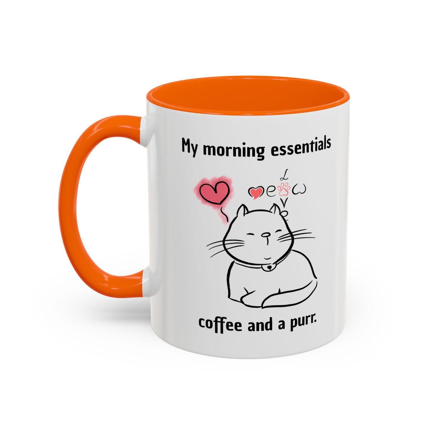 Cute Cat Lover Coffee Mug - My Morning Essentials - Gift for Cat Owners, Animal Lovers, Cozy Mornings, Mother's Day, Birthdays