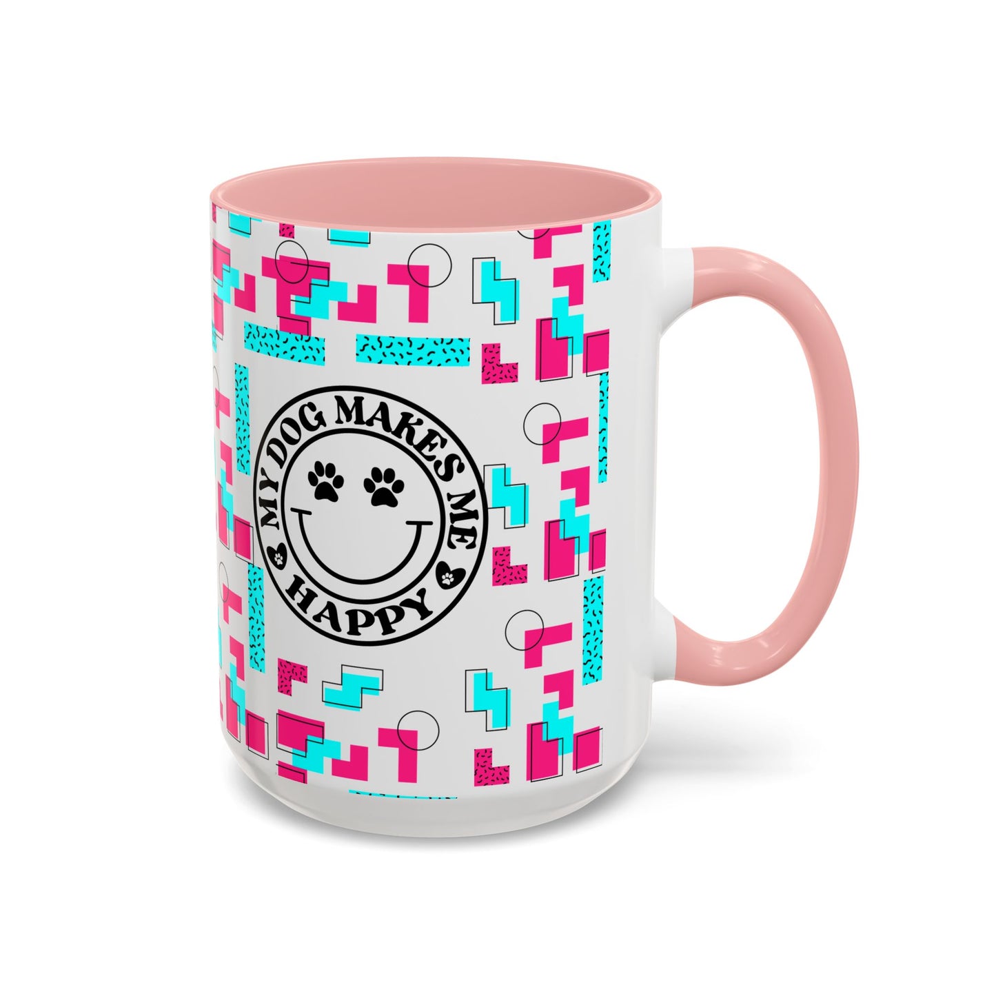 My Dog Makes Me Happy Coffee Mug | Cute Pet Lover Gift | Fun Accent Mug for Dog Owners | Colorful Dog-Themed Drinkware | 11oz, 15oz