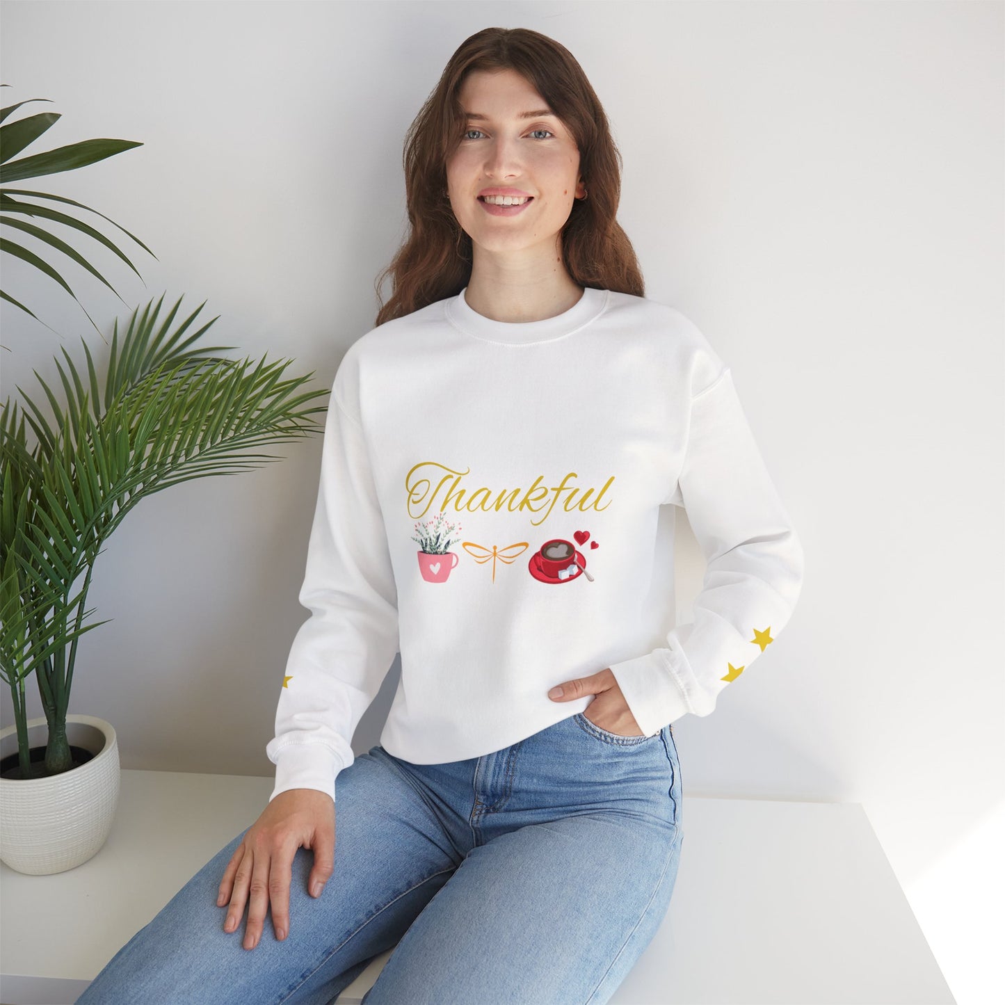 Thankful Crewneck Sweatshirt, Cozy Sweatshirt, Fall Fashion, Thanksgiving Gift, Unisex Crewneck, Everyday Casual Wear
