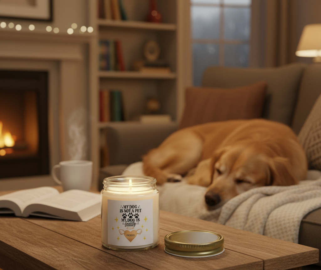 Dog Lover Scented Candle, Pet Family Decor, Dog Mom Gift, Home Fragrance, Birthday Present, Candle for Pet Owners