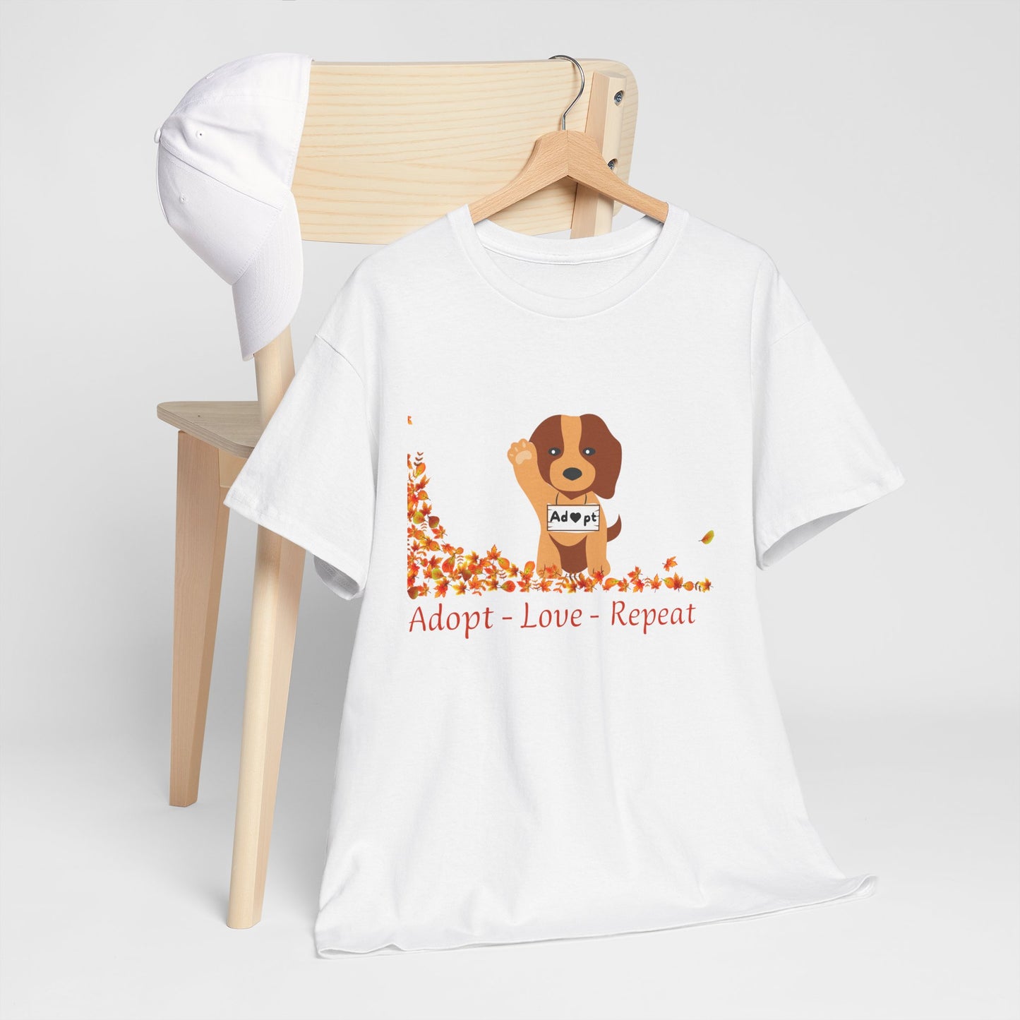 Adopt Love Repeat Tee - Perfect for Dog Lovers, Animal Rescue Support, Casual Wear, Gift for Pet Owners, Animal Welfare Awareness