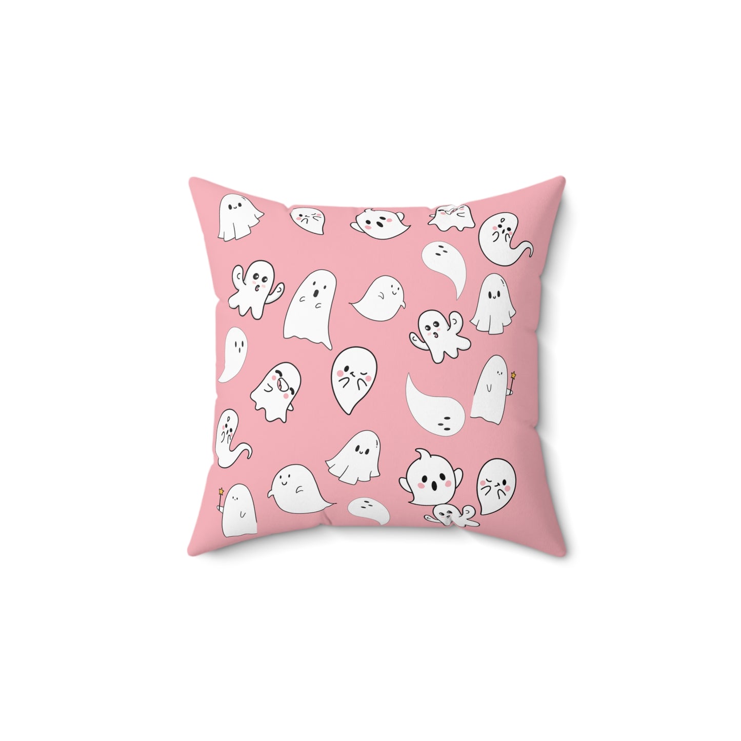 Cute Ghosts Spun Polyester Pillow, Halloween Decoration, Cozy Home Decor, Gift for Kids, Throw Pillow for Spooky Vibes