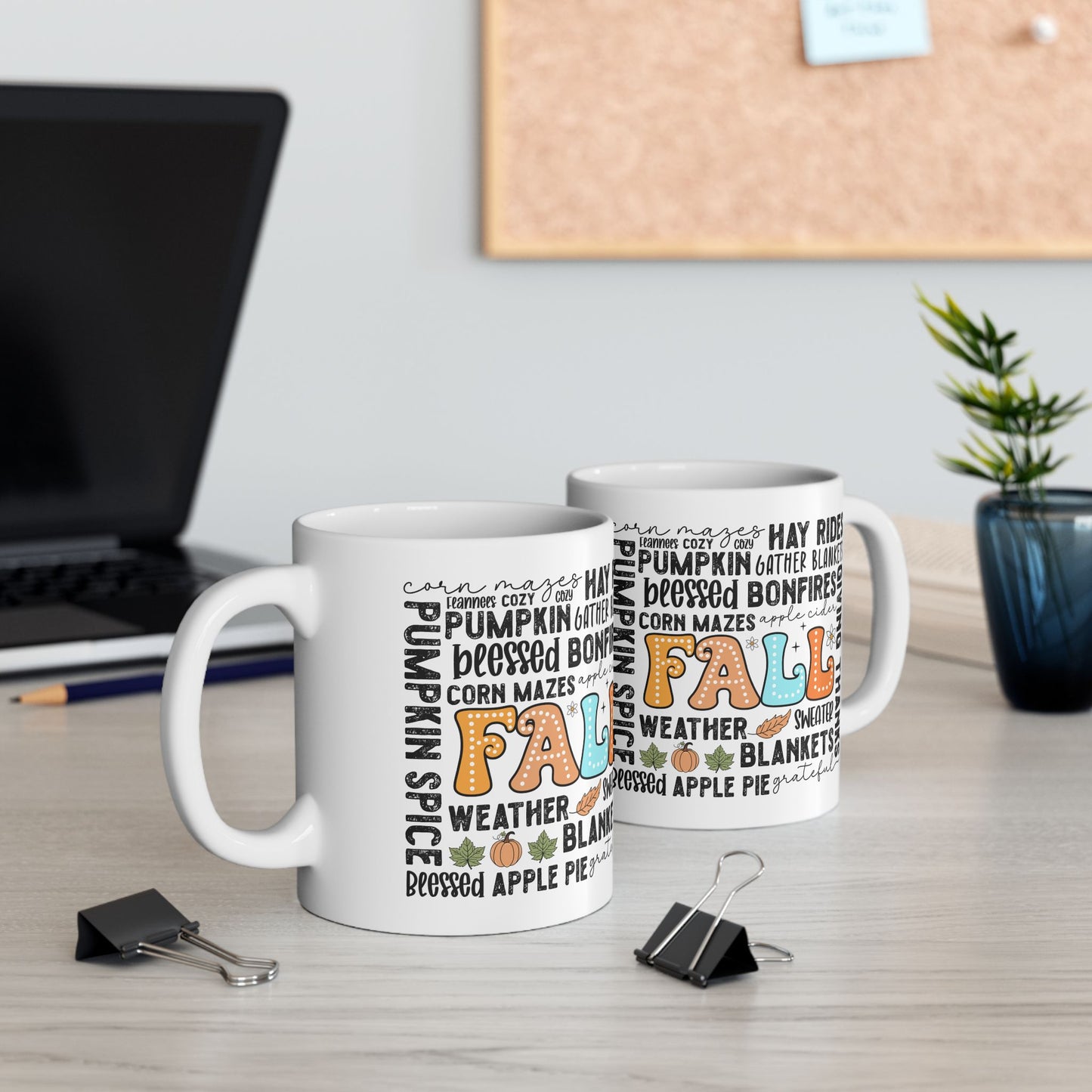 Fall-Themed Ceramic Mug, Cozy Autumn Drinkware, Coffee Cup for Pumpkin Spice Lovers, Seasonal Gift, Harvest Celebration