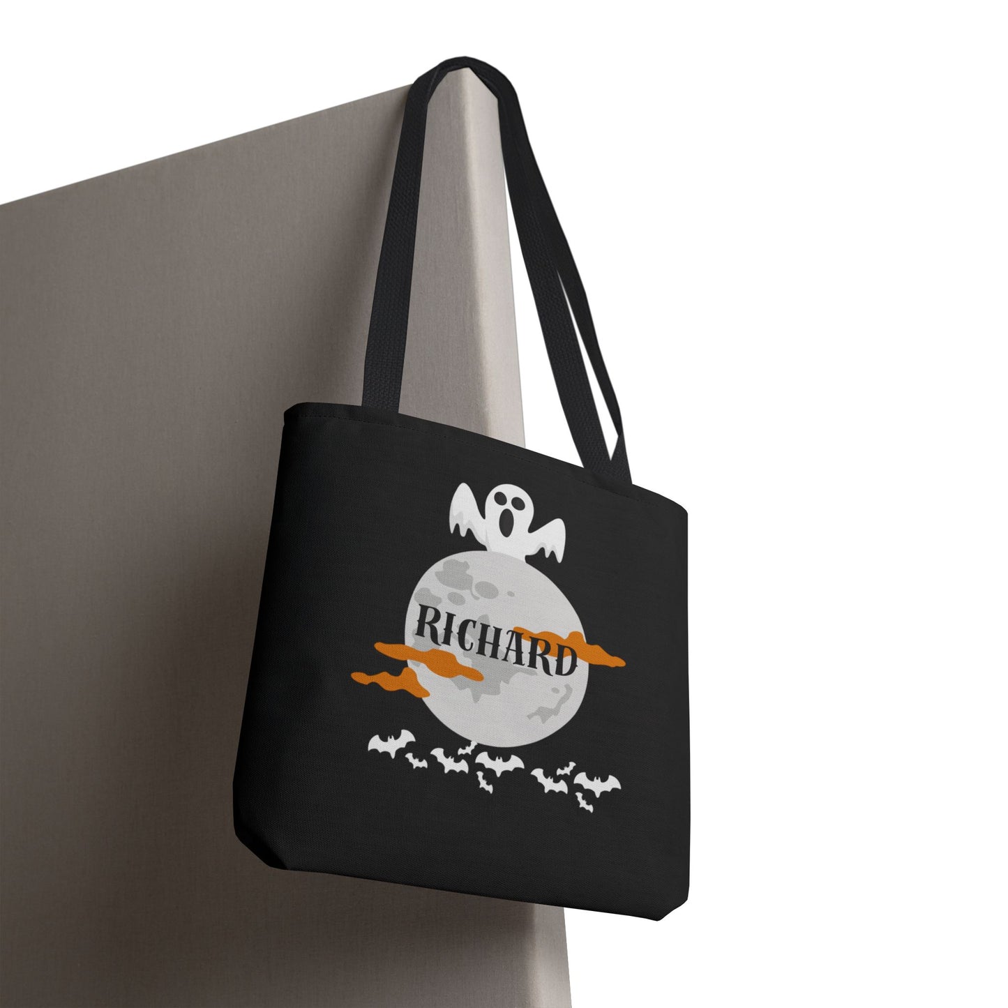 Ghostly Halloween Tote Bag, Personalized Shopper, Spooky Gift, Trick-or-Treat Carryall, Eco-Friendly Halloween Accessory