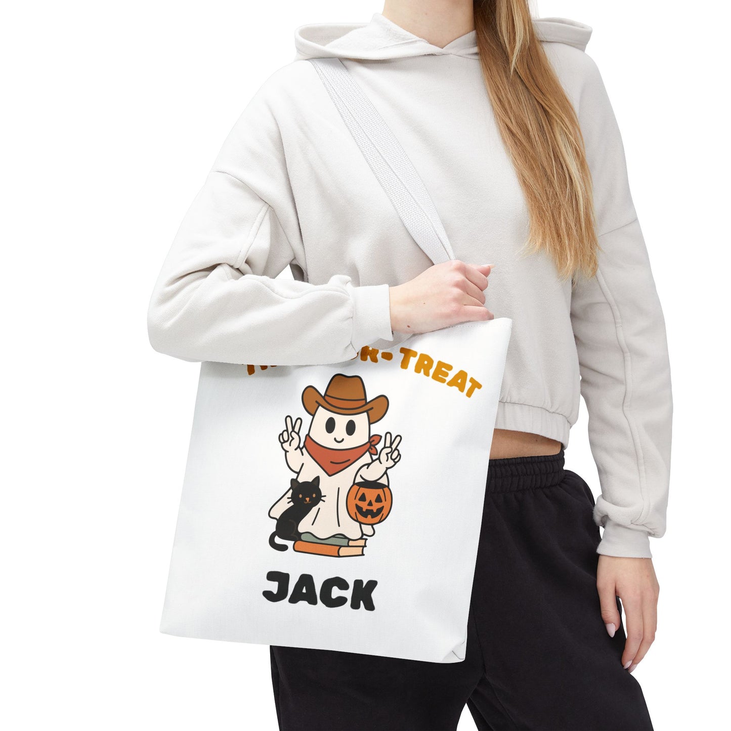 Halloween Tote Bag, Trick or Treat Bag, Funny Pumpkin Bag, Cute Halloween Accessory, Gift for Kids & Adults
