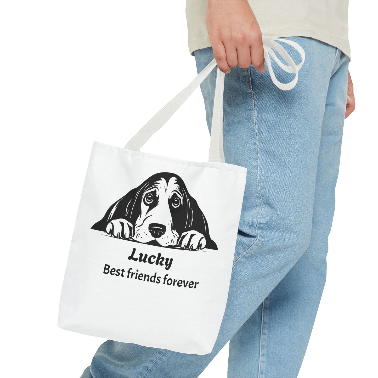 Lucky Dog Tote Bag - Best Friends Forever - Personalized Pet Lover Gift, Eco-Friendly Bag for Dog Owners, Cute Animal Lover Accessory