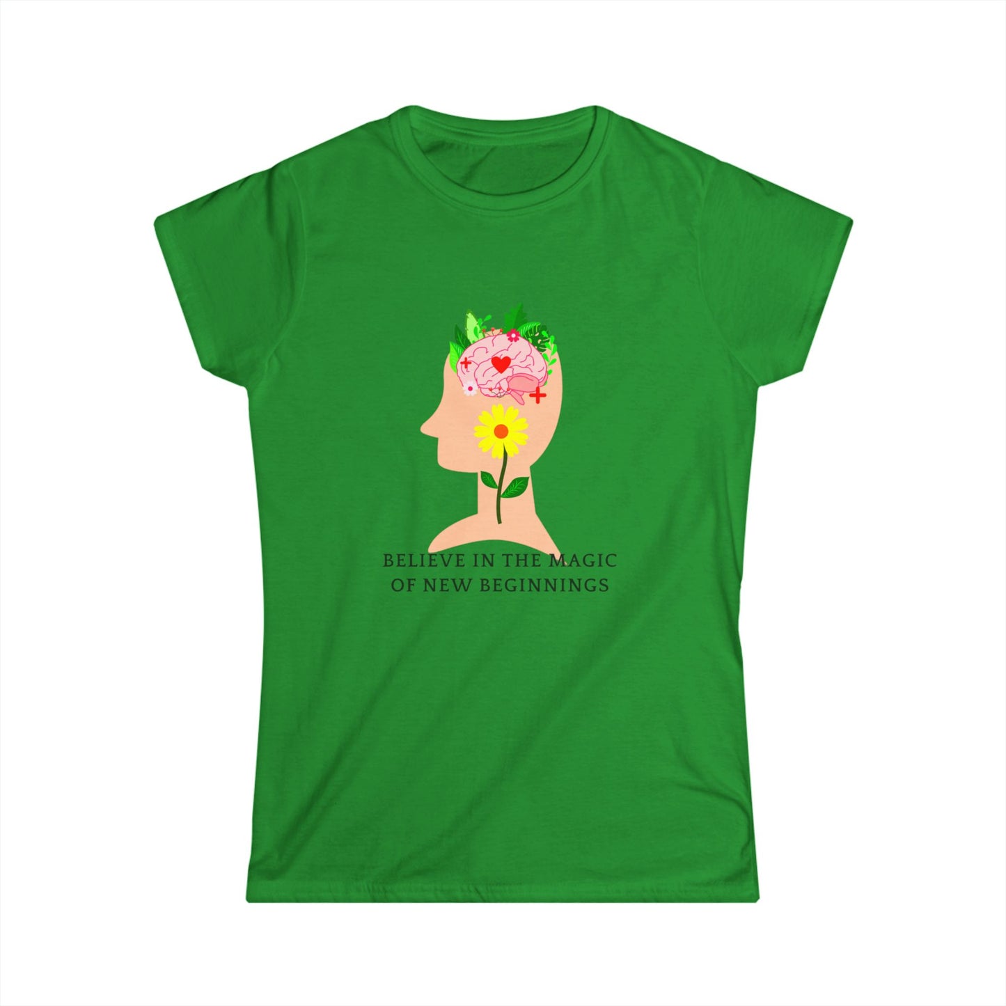 Inspirational Floral Women's Tee - Positive Affirmation, Motivational Top, Gift for Her, New Beginnings T-Shirt, Relaxed Fit Shirt