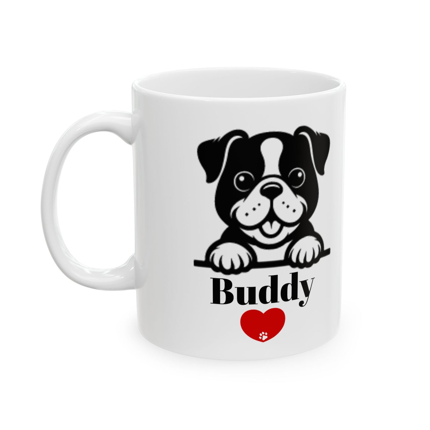 Dog Lover's Ceramic Mug, Cute Puppy Coffee Cup, Pet Owner Gift, Paw Print Design, Ideal for Birthdays, Holidays, and Home Decor