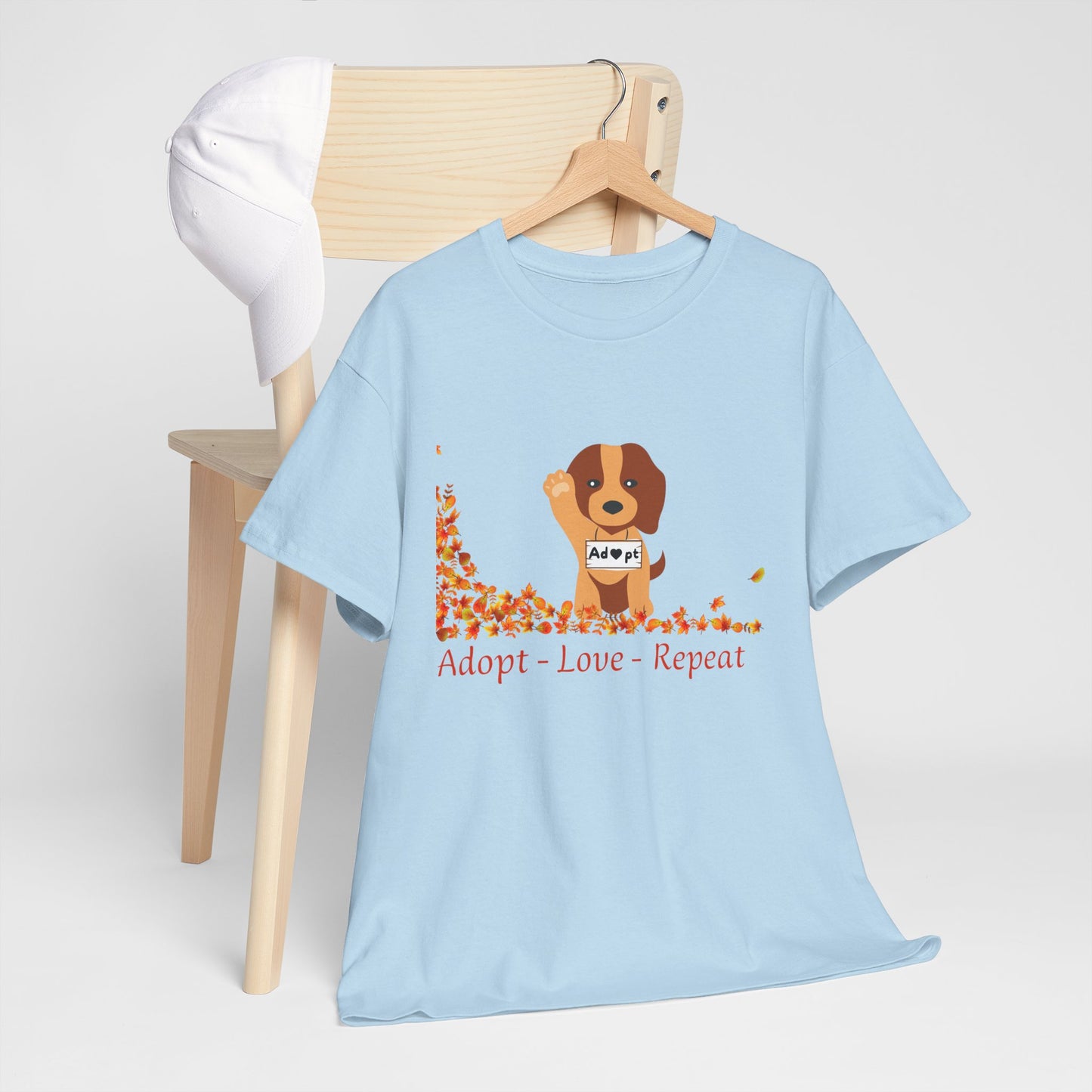 Adopt Love Repeat Tee - Perfect for Dog Lovers, Animal Rescue Support, Casual Wear, Gift for Pet Owners, Animal Welfare Awareness