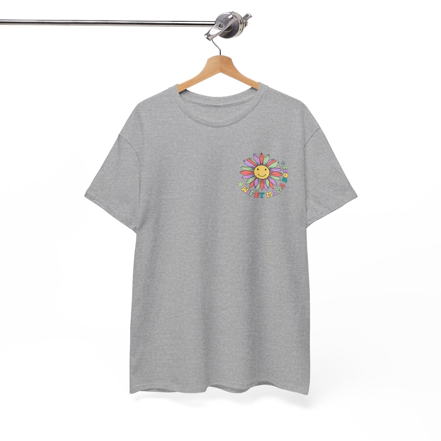 Colorful Daisy Graphic Tee for Everyday Wear, Casual Summer Shirt, Gift for Friends, Fun Style, Unisex Heavy Cotton Tee