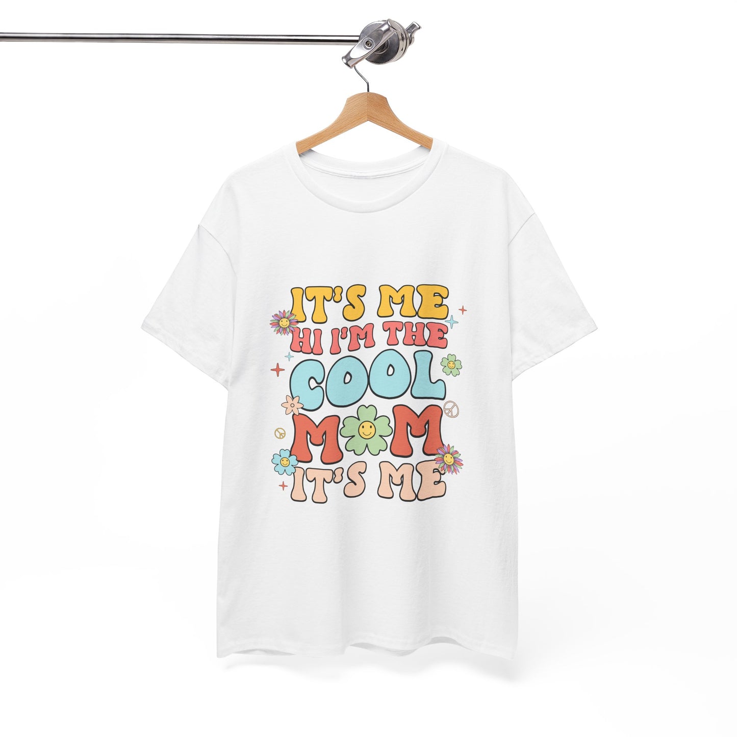 Cool Mom Unisex Heavy Cotton Tee, Fun Gift for Moms, Casual Wear, Summer Shirt, Birthday Gift, Relaxed Style