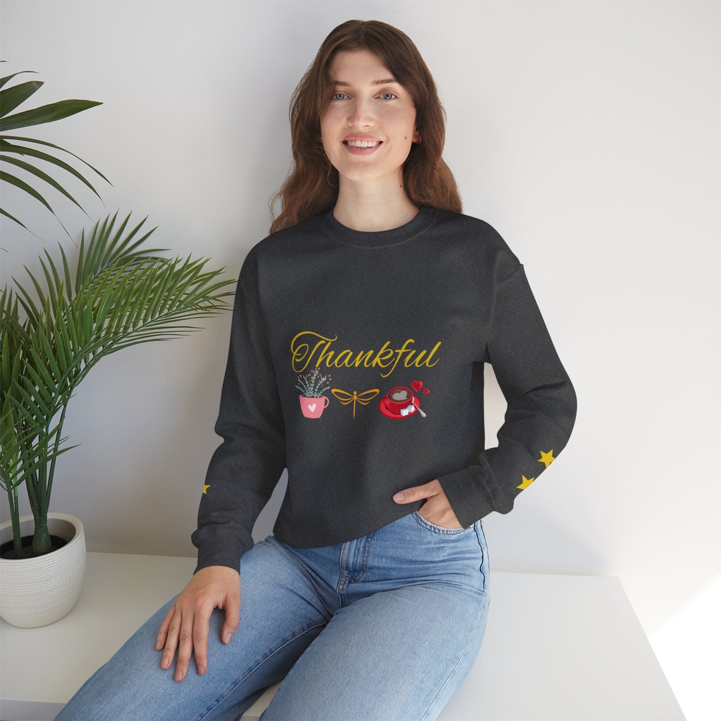 Thankful Crewneck Sweatshirt, Cozy Sweatshirt, Fall Fashion, Thanksgiving Gift, Unisex Crewneck, Everyday Casual Wear