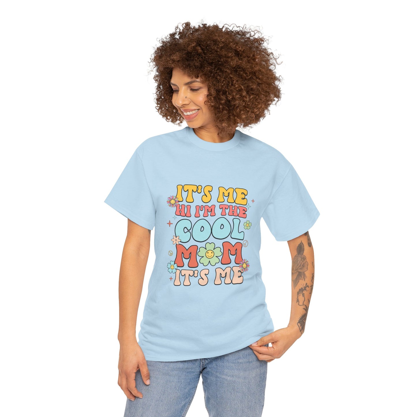 Cool Mom Unisex Heavy Cotton Tee, Fun Gift for Moms, Casual Wear, Summer Shirt, Birthday Gift, Relaxed Style