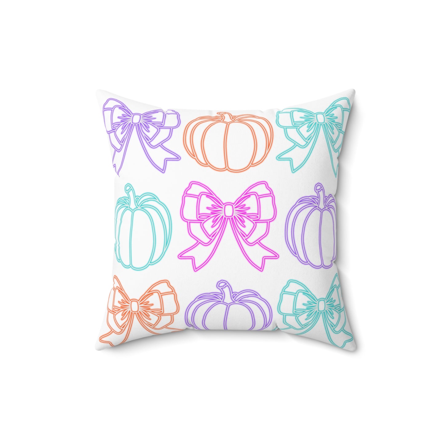 Pumpkin & Bow Decorative Pillow, Cozy Fall Home Accent, Seasonal Cushion, Thanksgiving Decor, Autumn Gift Idea