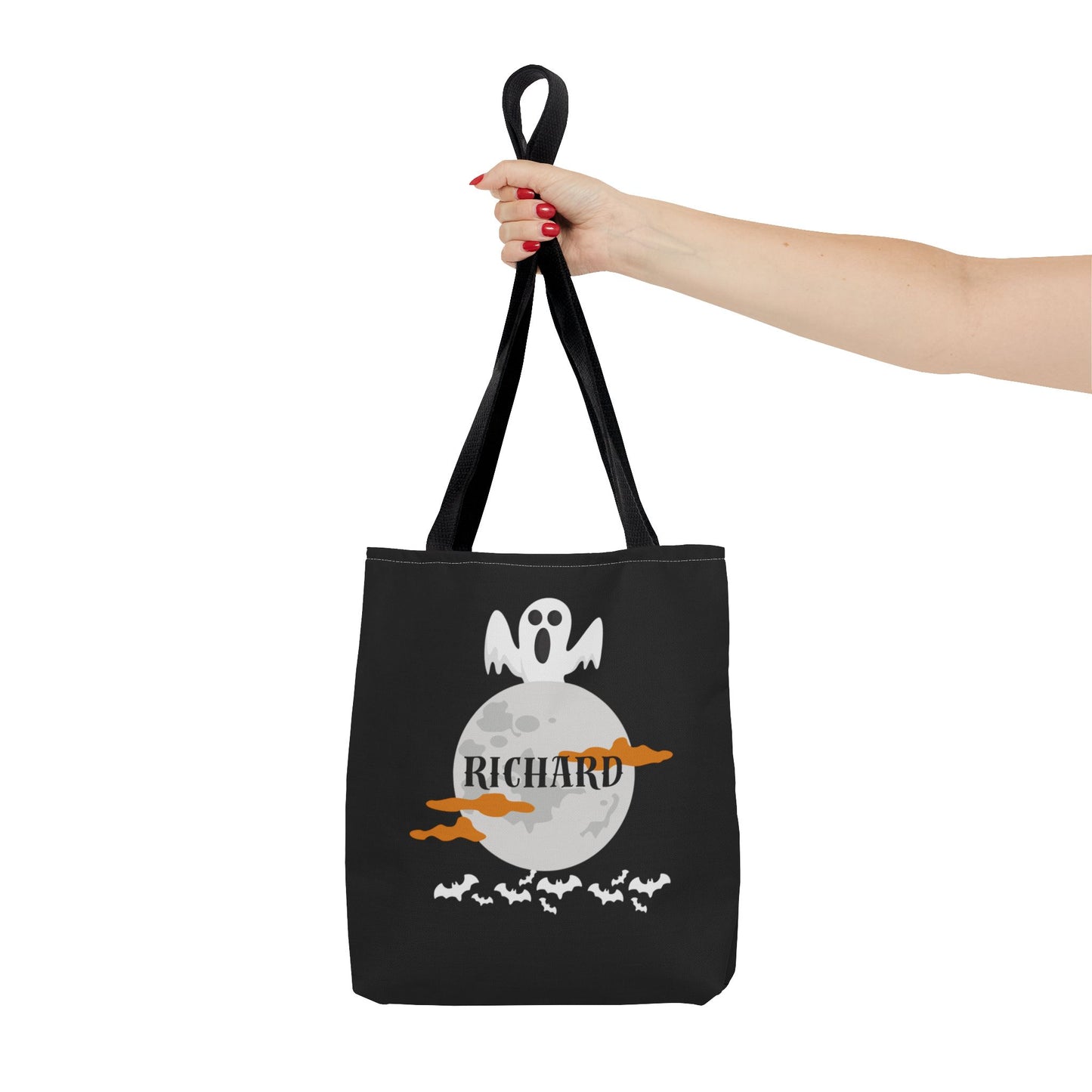 Ghostly Halloween Tote Bag, Personalized Shopper, Spooky Gift, Trick-or-Treat Carryall, Eco-Friendly Halloween Accessory