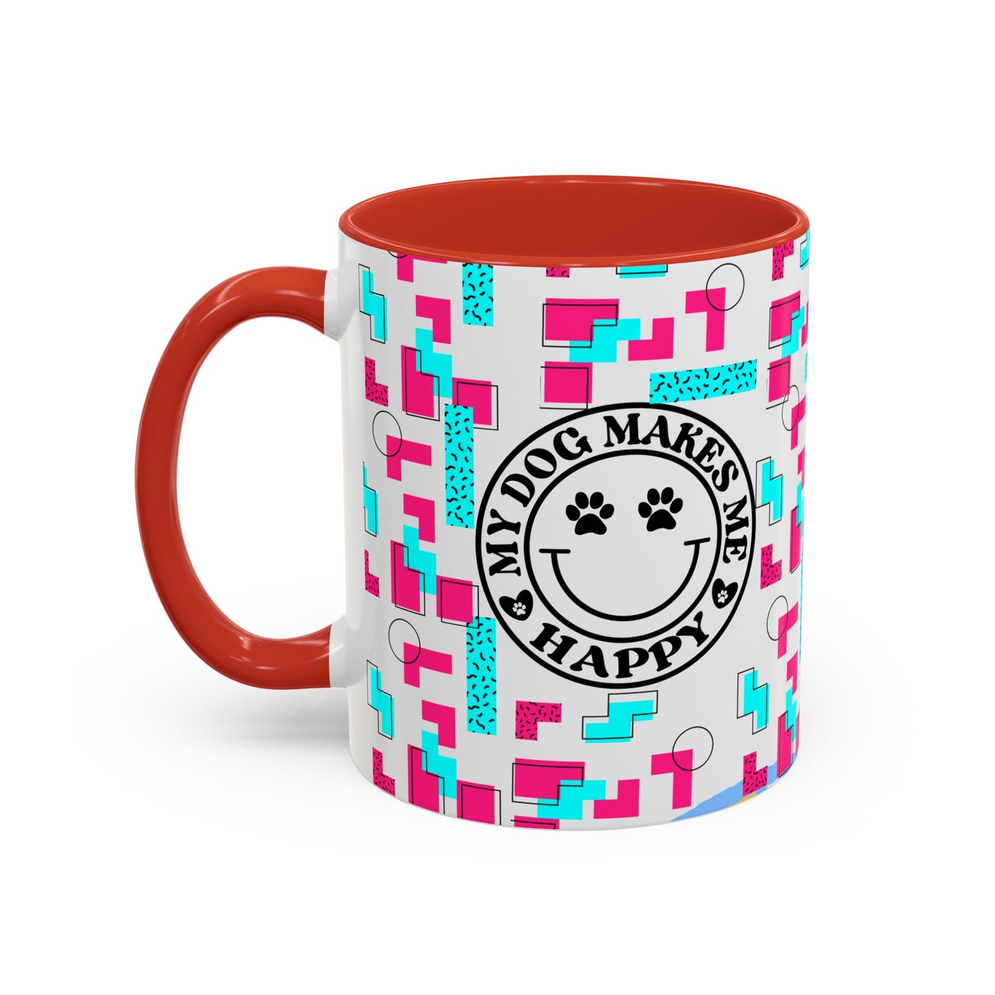 My Dog Makes Me Happy Coffee Mug | Cute Pet Lover Gift | Fun Accent Mug for Dog Owners | Colorful Dog-Themed Drinkware | 11oz, 15oz