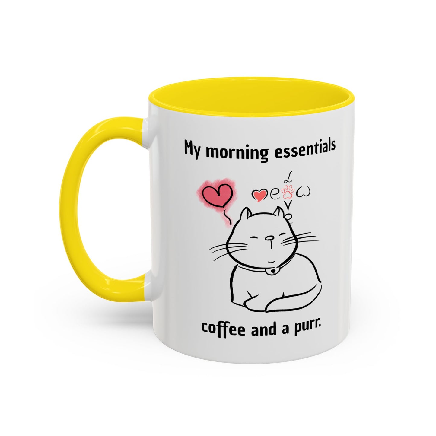 Cute Cat Lover Coffee Mug - My Morning Essentials - Gift for Cat Owners, Animal Lovers, Cozy Mornings, Mother's Day, Birthdays