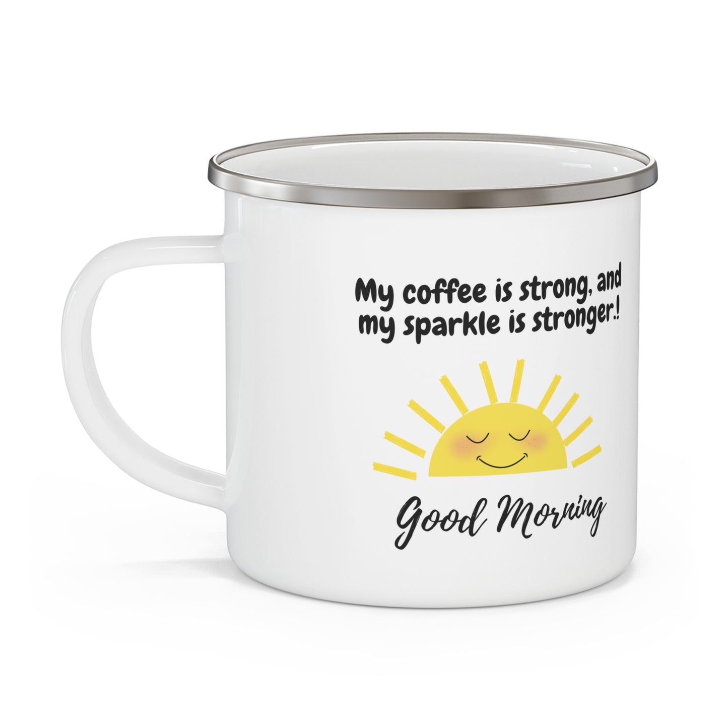 Good Morning Enamel Camping Mug - Cheerful Coffee Campware, Unique Gift for Outdoorsy Friends, Summer Picnics, Inspirational [...]