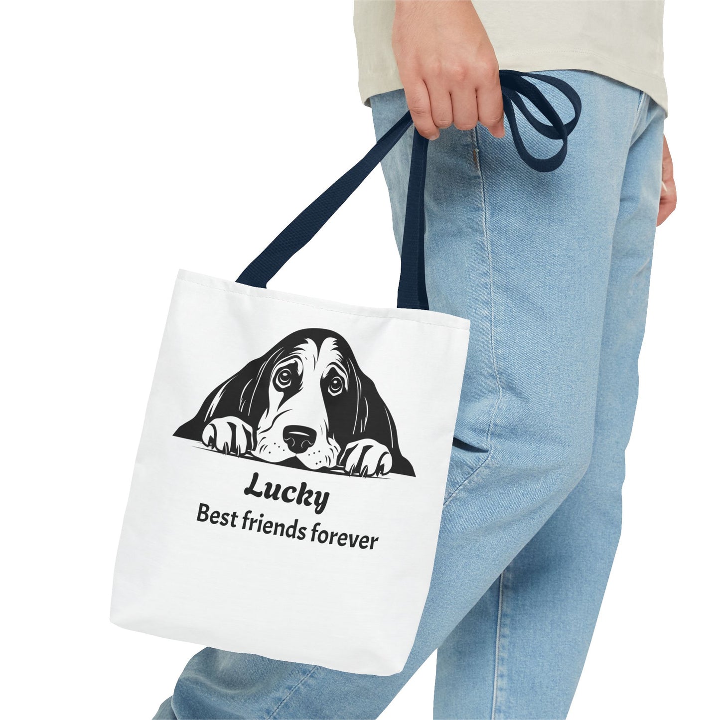 Lucky Dog Tote Bag - Best Friends Forever - Personalized Pet Lover Gift, Eco-Friendly Bag for Dog Owners, Cute Animal Lover Accessory
