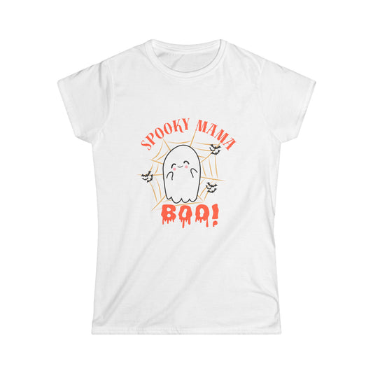 Spooky Mama Halloween Tee, Boo Shirt, Women's Graphic T-Shirt, Halloween Costume Top, Cute Ghost Tee, Fall Festivities Shirt