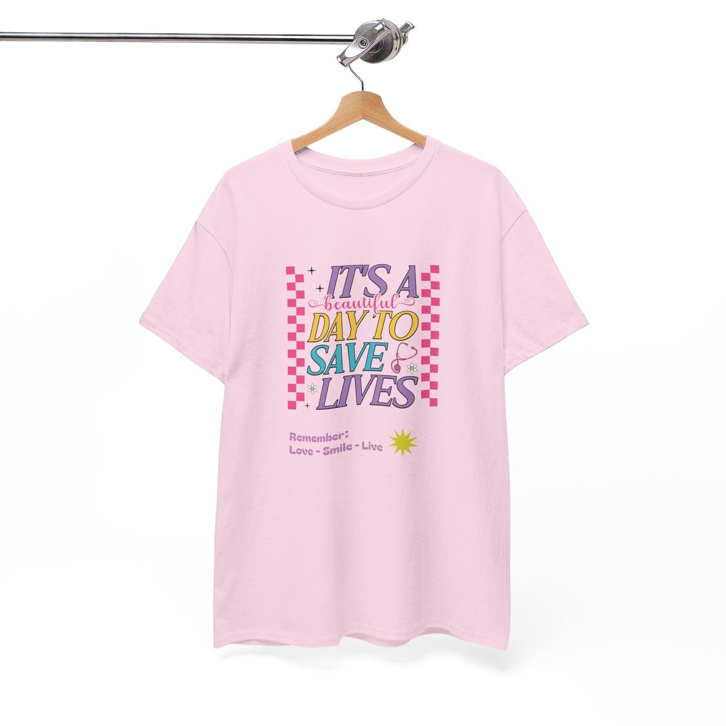 Stylish Reminder Tee: It's A Day To Save Lives, Unisex Heavy Cotton Tee for Awareness, Casual Wear, Gift for Friends, Unique Statement [...]