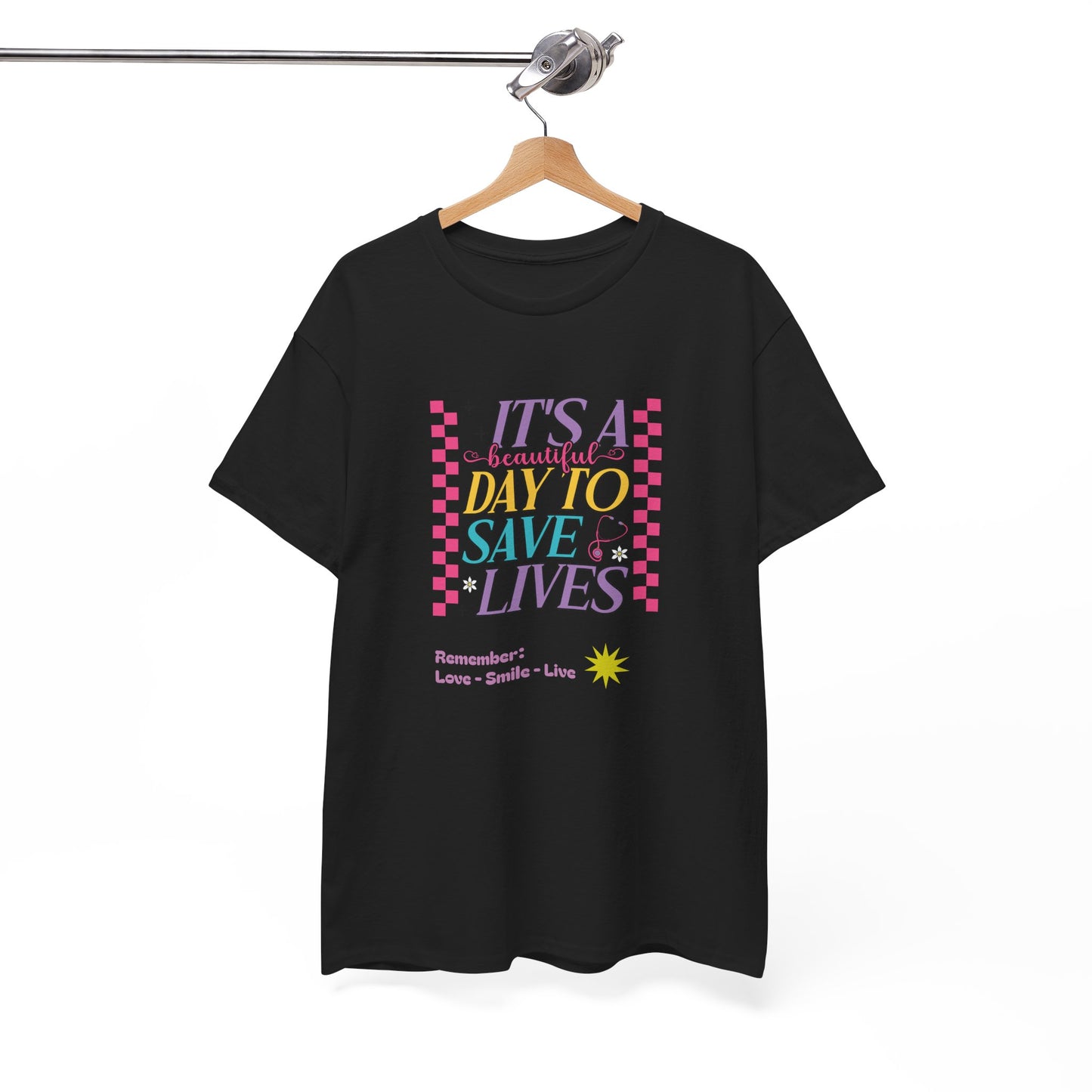Stylish Reminder Tee: It's A Day To Save Lives, Unisex Heavy Cotton Tee for Awareness, Casual Wear, Gift for Friends, Unique Statement [...]