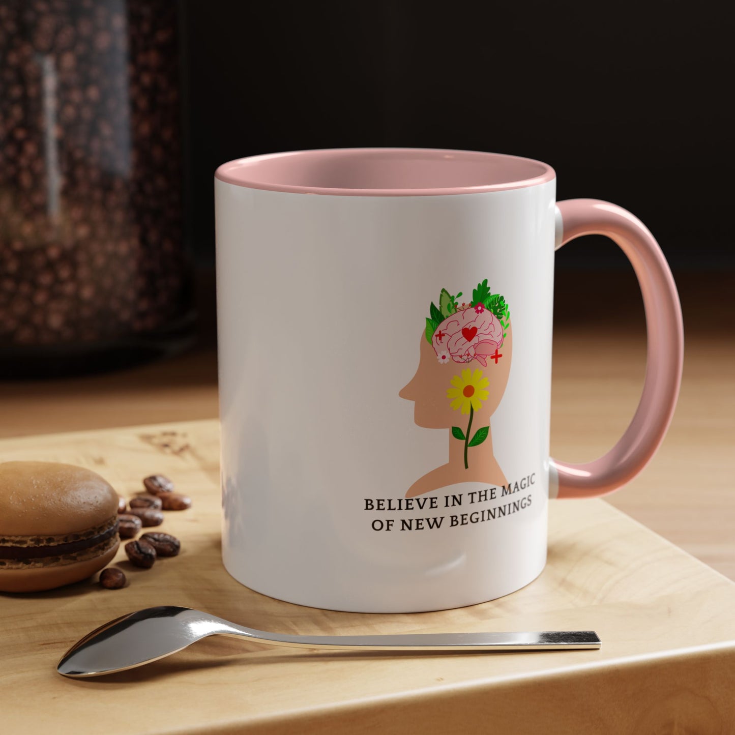 Inspirational Accent Coffee Mug - Believe in the Magic of New Beginnings, Motivational Cup, Gift for Dreamers, Housewarming Mug, [...]