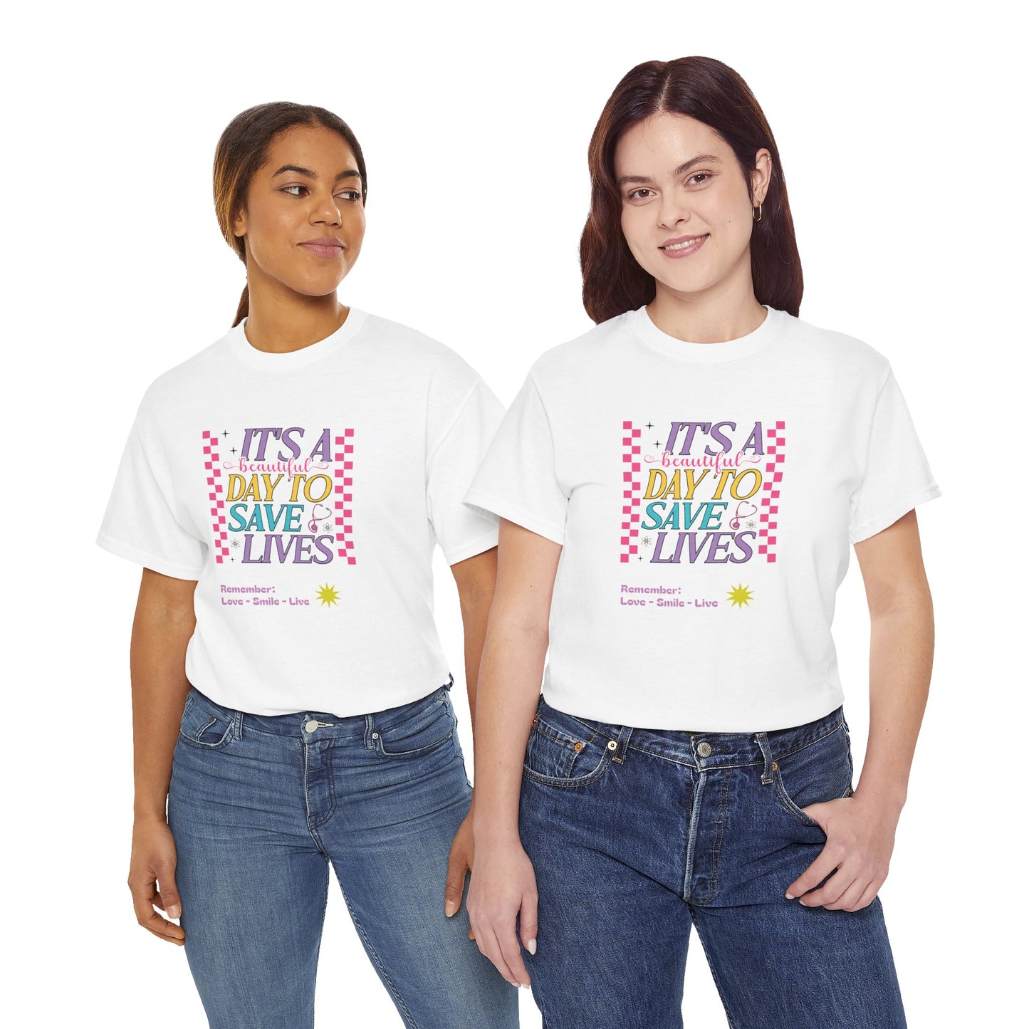 Stylish Reminder Tee: It's A Day To Save Lives, Unisex Heavy Cotton Tee for Awareness, Casual Wear, Gift for Friends, Unique Statement [...]