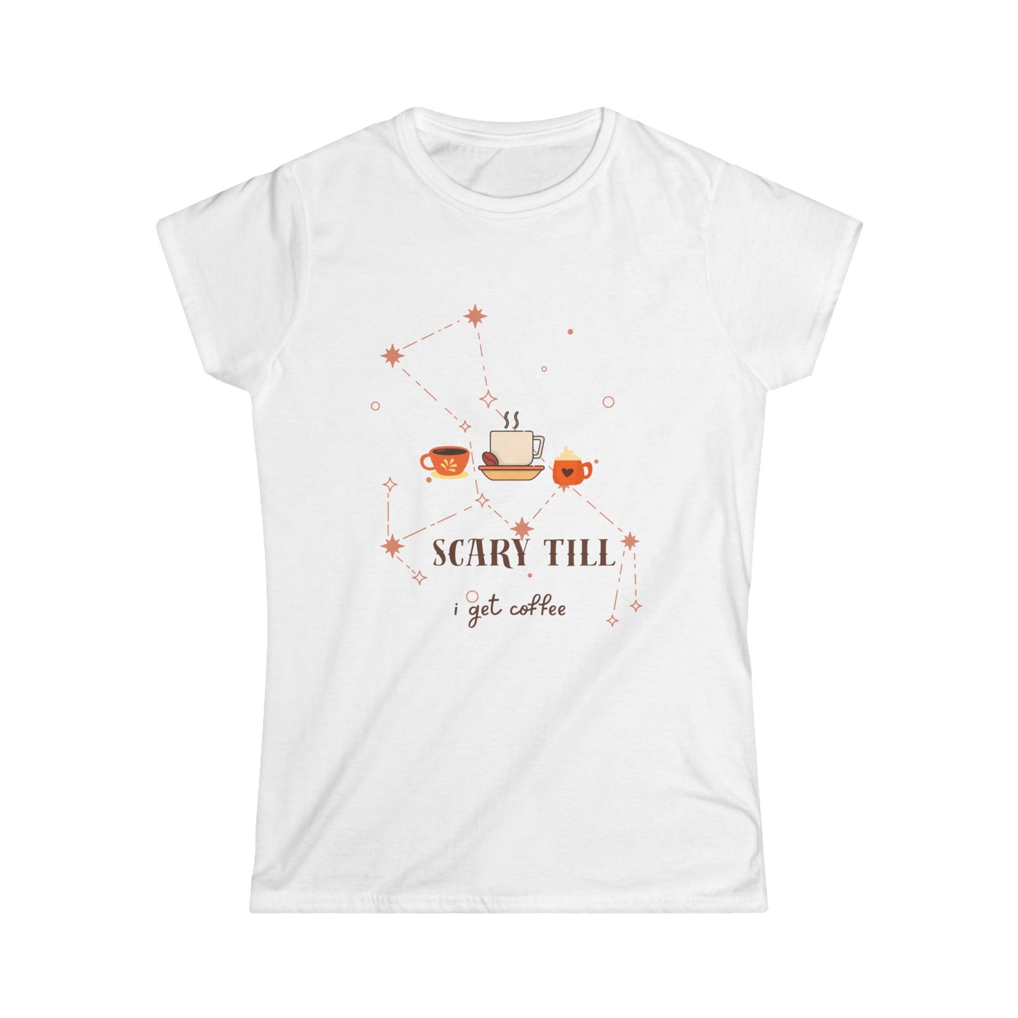 Funny Coffee Lover Tee, Scary Till I Get Coffee Shirt, Gift for Baristas, Morning Motivation Tee, Great for Birthdays & Coffee Days