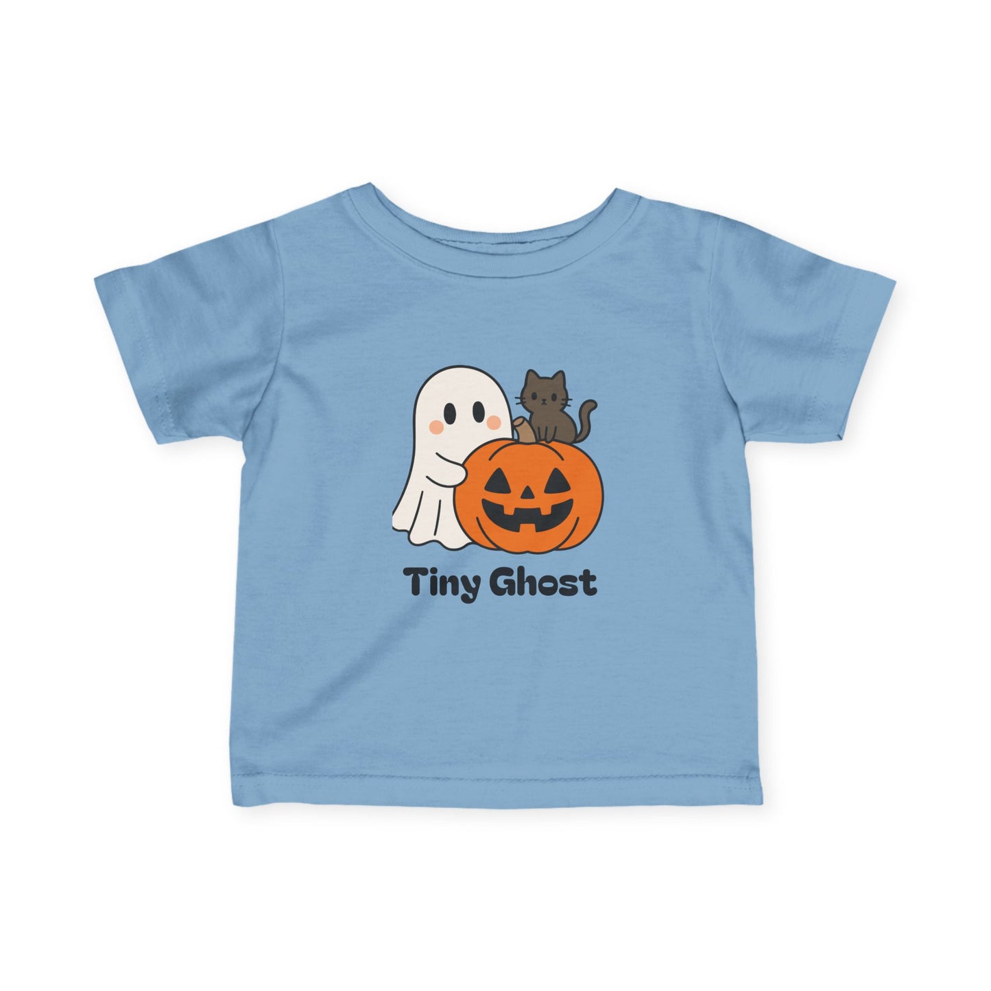 Adorable Halloween Infant Tee, Halloween Shirt, Ghost & Cat Outfit, Tiny Ghost Costume, Toddler Halloween Apparel