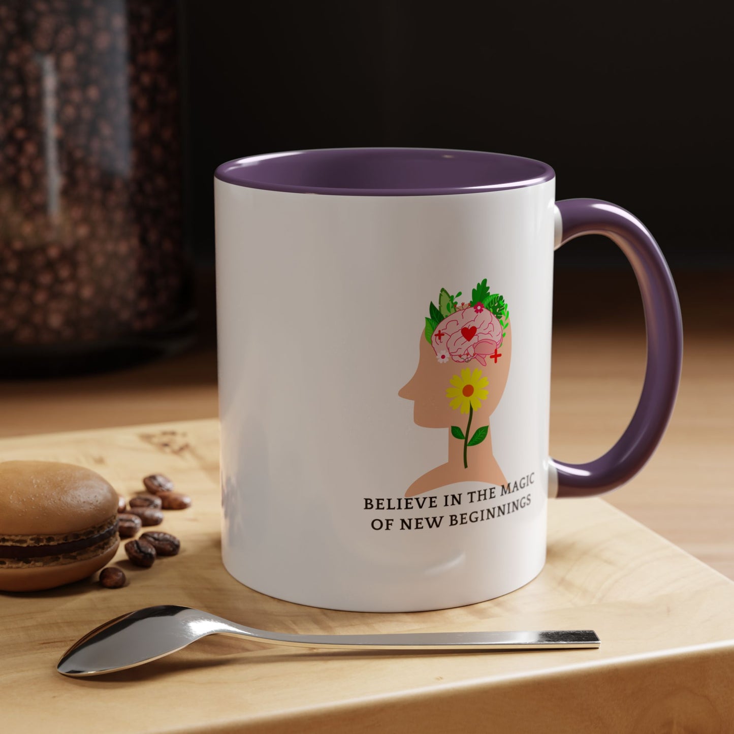 Inspirational Accent Coffee Mug - Believe in the Magic of New Beginnings, Motivational Cup, Gift for Dreamers, Housewarming Mug, [...]