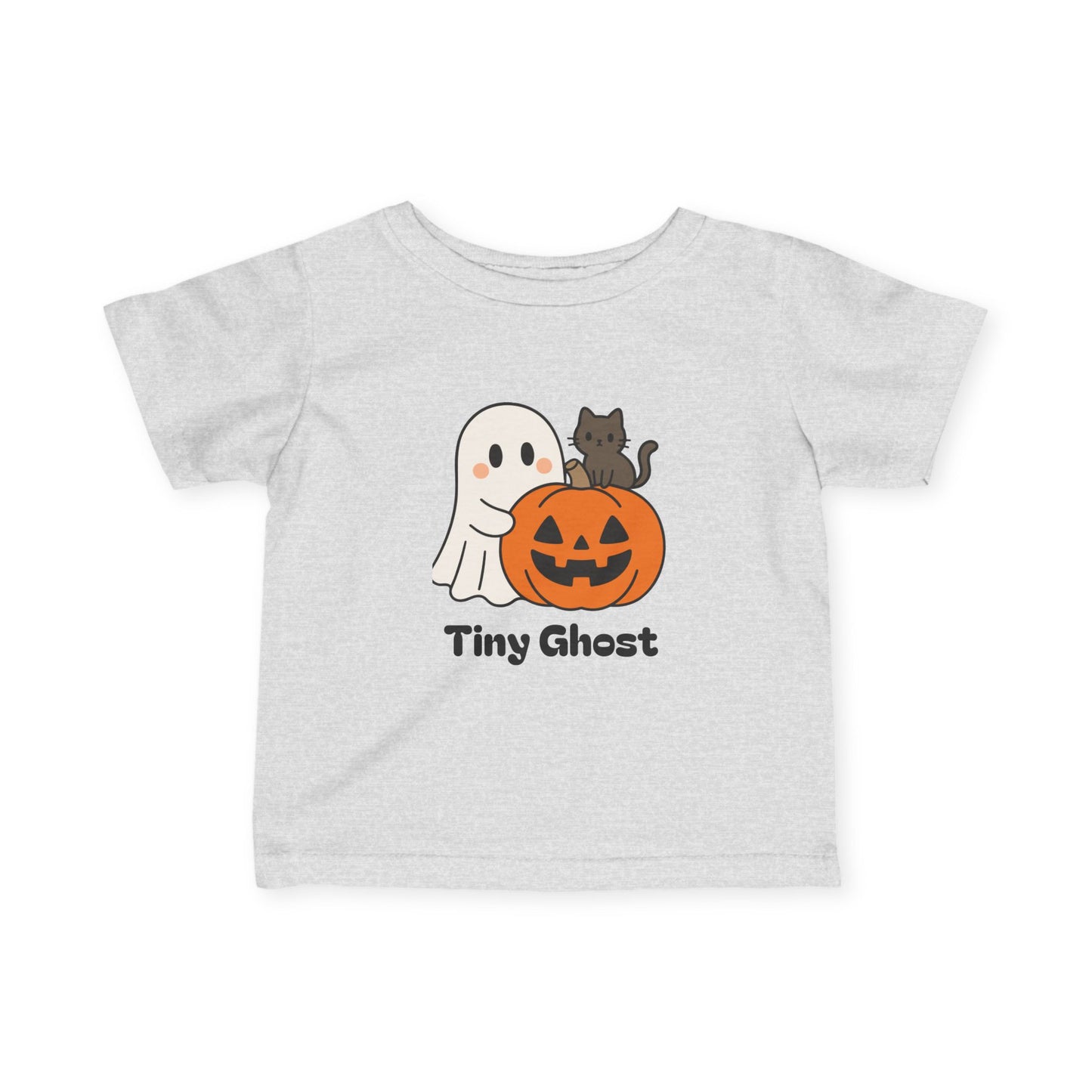 Adorable Halloween Infant Tee, Halloween Shirt, Ghost & Cat Outfit, Tiny Ghost Costume, Toddler Halloween Apparel