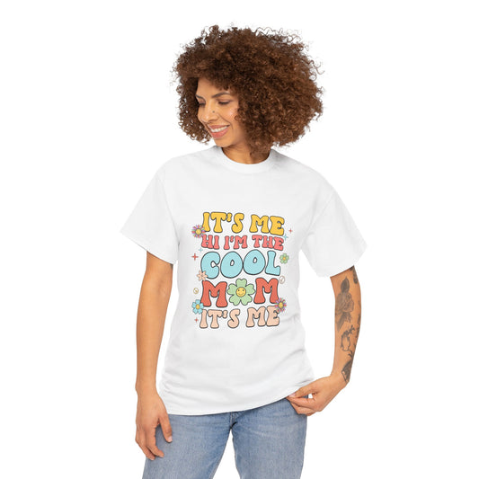 Cool Mom Unisex Heavy Cotton Tee, Fun Gift for Moms, Casual Wear, Summer Shirt, Birthday Gift, Relaxed Style