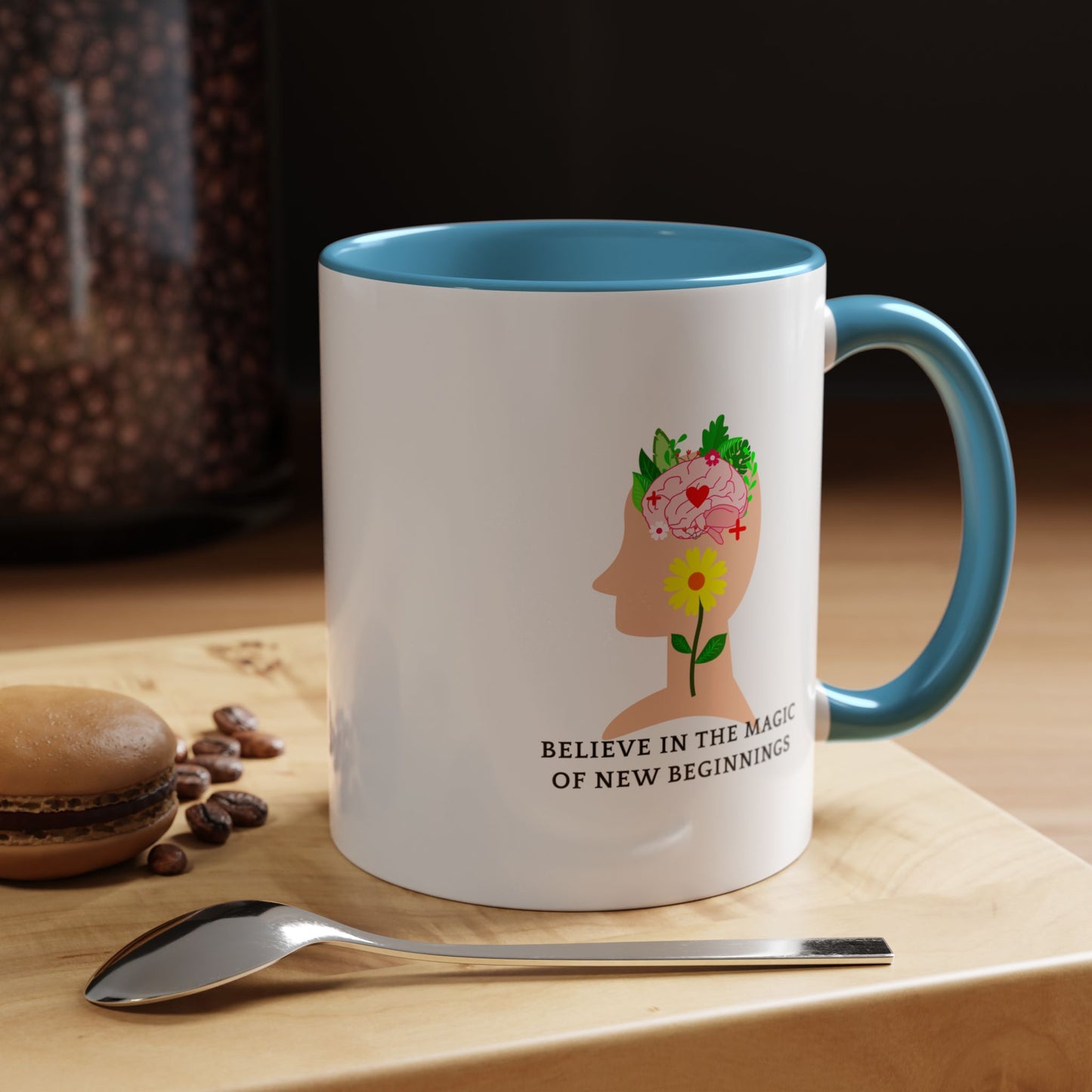 Inspirational Accent Coffee Mug - Believe in the Magic of New Beginnings, Motivational Cup, Gift for Dreamers, Housewarming Mug, [...]