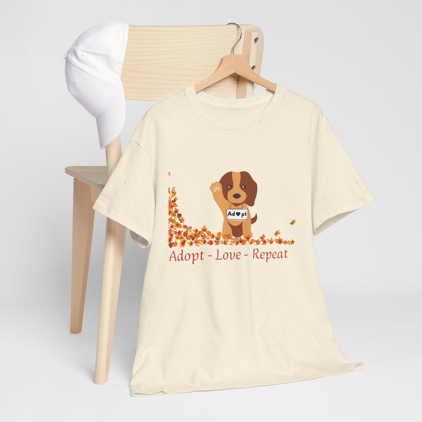 Adopt Love Repeat Tee - Perfect for Dog Lovers, Animal Rescue Support, Casual Wear, Gift for Pet Owners, Animal Welfare Awareness