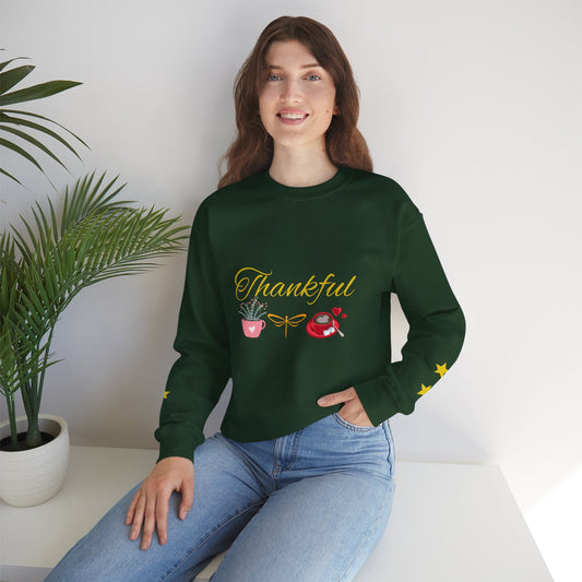 Thankful Crewneck Sweatshirt, Cozy Sweatshirt, Fall Fashion, Thanksgiving Gift, Unisex Crewneck, Everyday Casual Wear