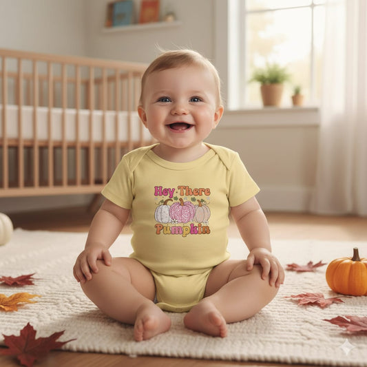 Hey There Pumpkin Infant Bodysuit, Cute Baby Shower Gift, Fall Outfit, Halloween Costume, Seasonal Baby Clothes, Autumn Apparel