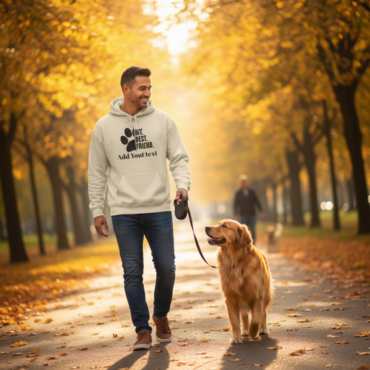 Custom Pet Lover Hoodie - Personalized Dog Owner Sweatshirt - Cozy Paw Print Hoodie for Dog Moms & Dads
