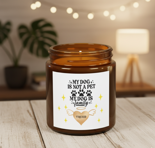 Dog Lover Scented Candle, Pet Family Decor, Dog Mom Gift, Home Fragrance, Birthday Present, Candle for Pet Owners