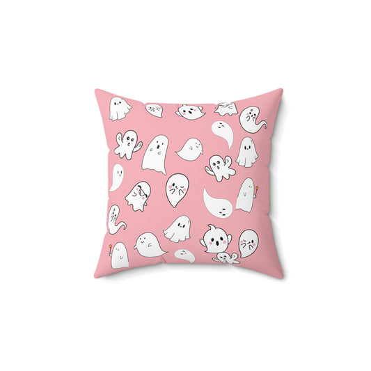 Cute Ghosts Spun Polyester Pillow, Halloween Decoration, Cozy Home Decor, Gift for Kids, Throw Pillow for Spooky Vibes