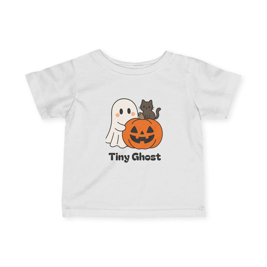 Adorable Halloween Infant Tee, Halloween Shirt, Ghost & Cat Outfit, Tiny Ghost Costume, Toddler Halloween Apparel